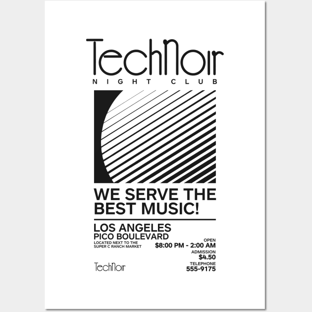 Retro 80s Technoir Nightclub Poster from the Terminator Movie Wall Art by DaveLeonardo